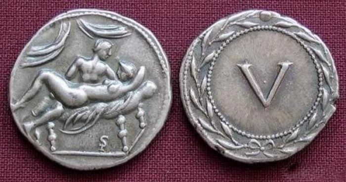 Необычные древние монеты-спинтрии