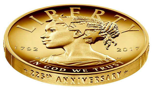Золотые монеты с афроамериканкой