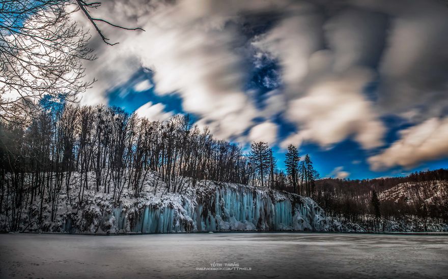 Замерзшие Плитвицкие озера
