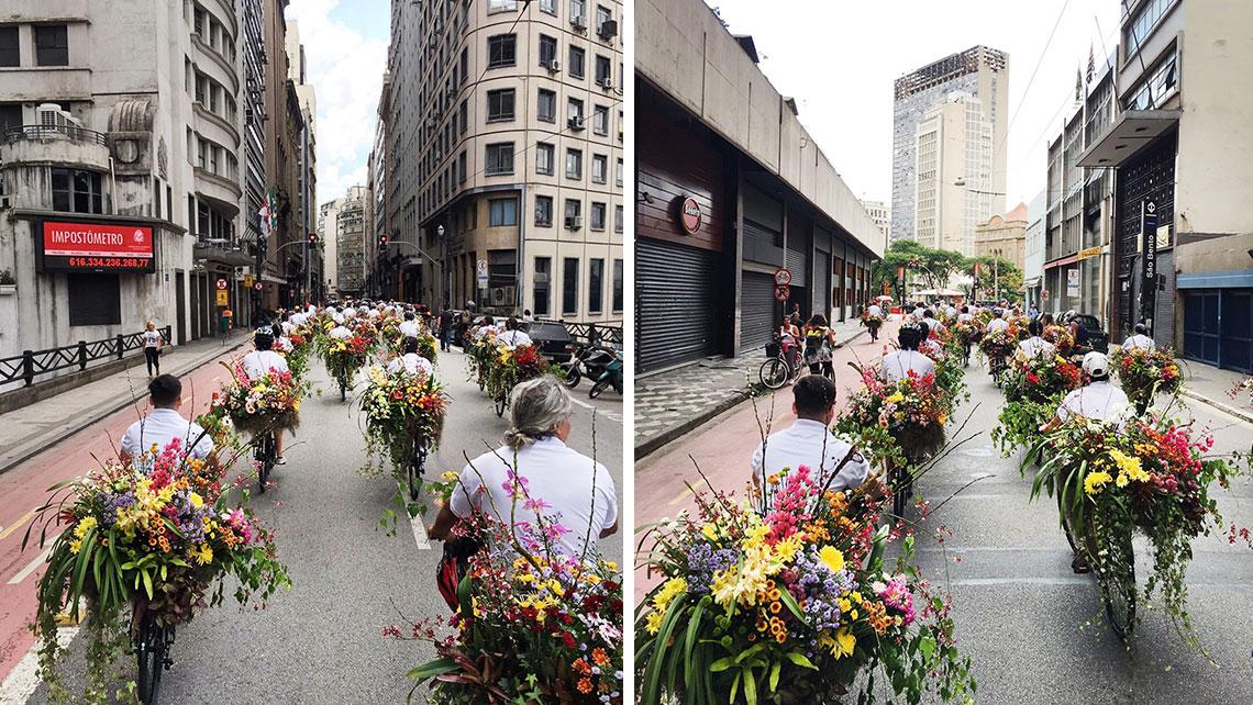 Банда велосипедистов с цветами захватила город самым прекрасным способом
