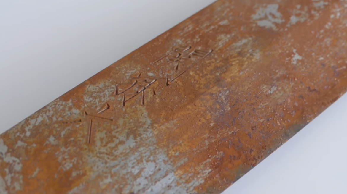 Полировка ржавого японского ножа