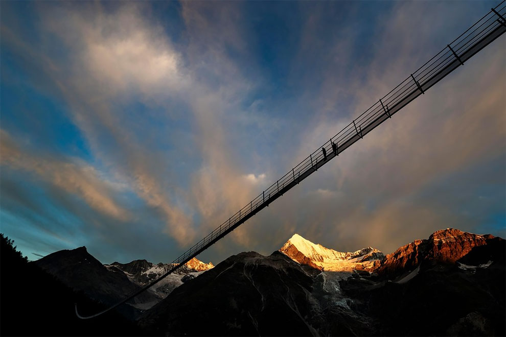 Самый длинный пешеходный подвесной мост в мире — Europabruecke